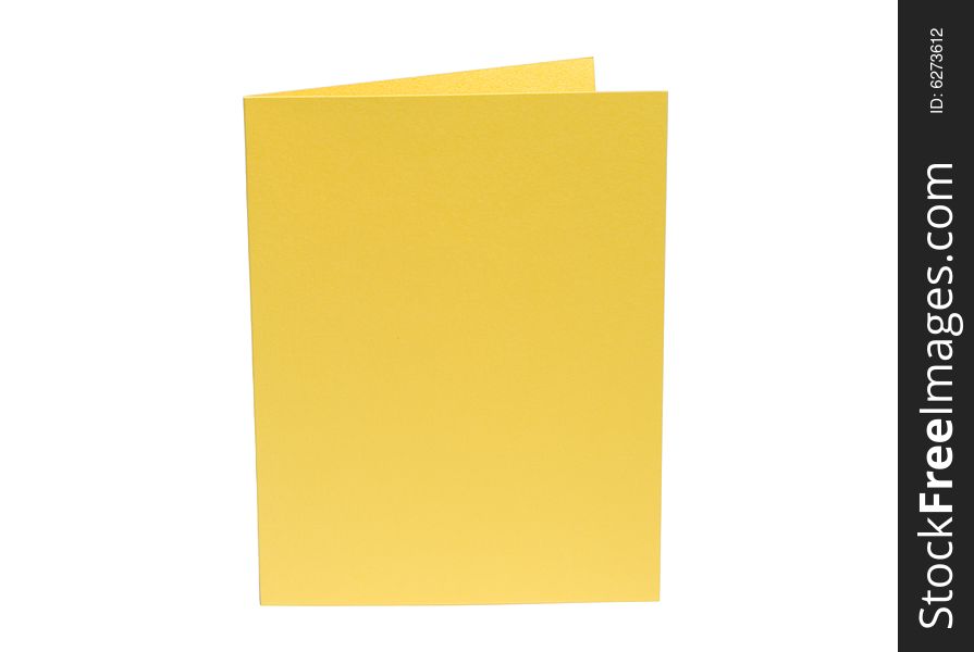Gold blank card isolated on white background