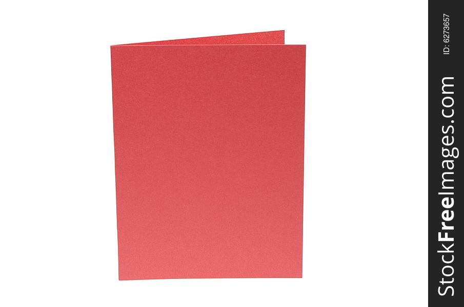 Bright Red blank card isolated on white background