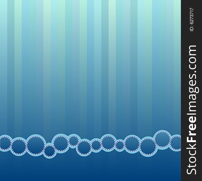 Background composed of vertical lines and with linked gears motif at the bottom. Background composed of vertical lines and with linked gears motif at the bottom