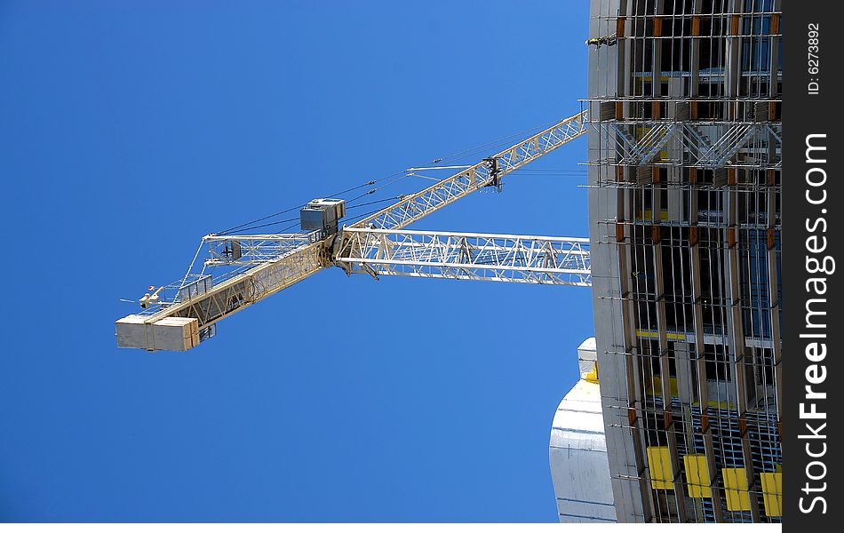 Photographed crane at construction site in Orlando Florida. Photographed crane at construction site in Orlando Florida