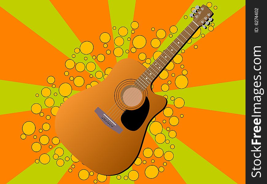 Vector illustration of acoustic guitar