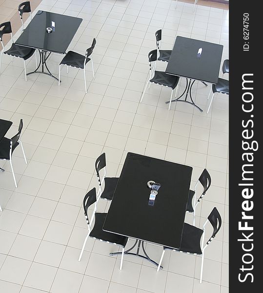 Photograph set of cafe table