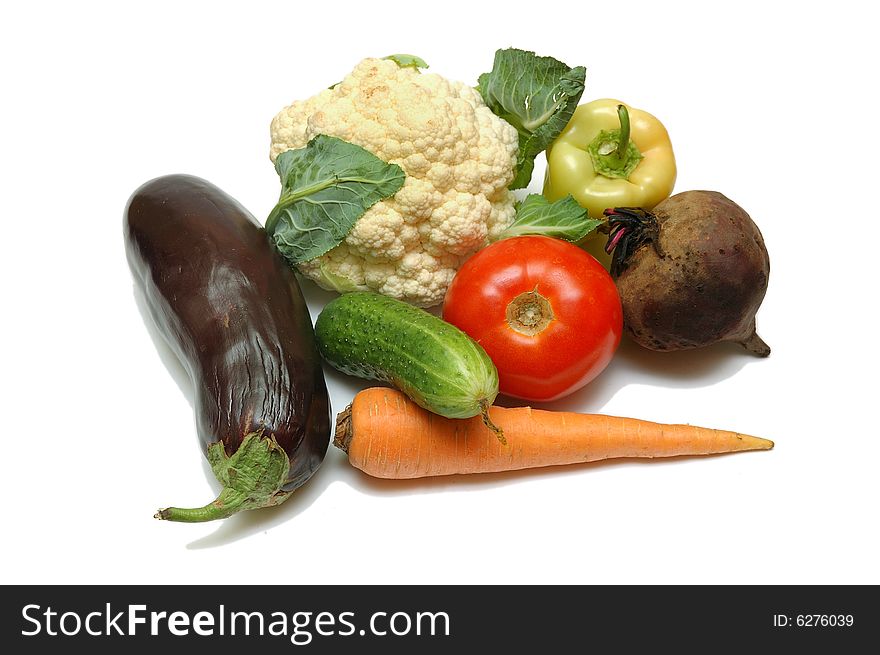 Isolate set of vegetables on white background