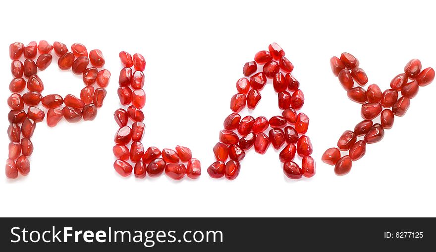 English red pomegranate letters play