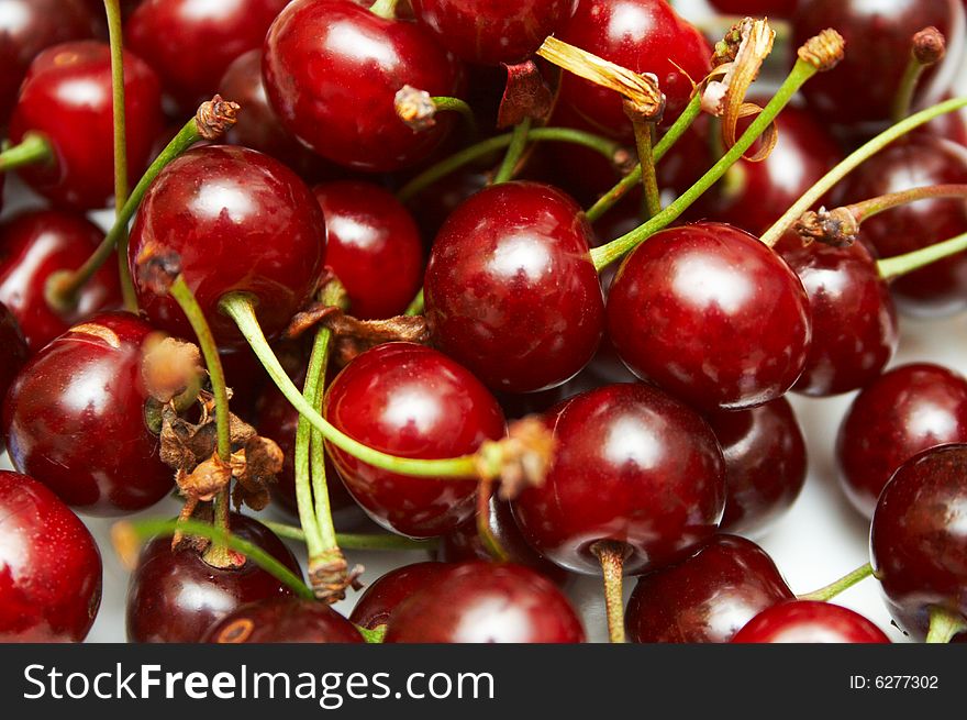 Background from fresh red cherry