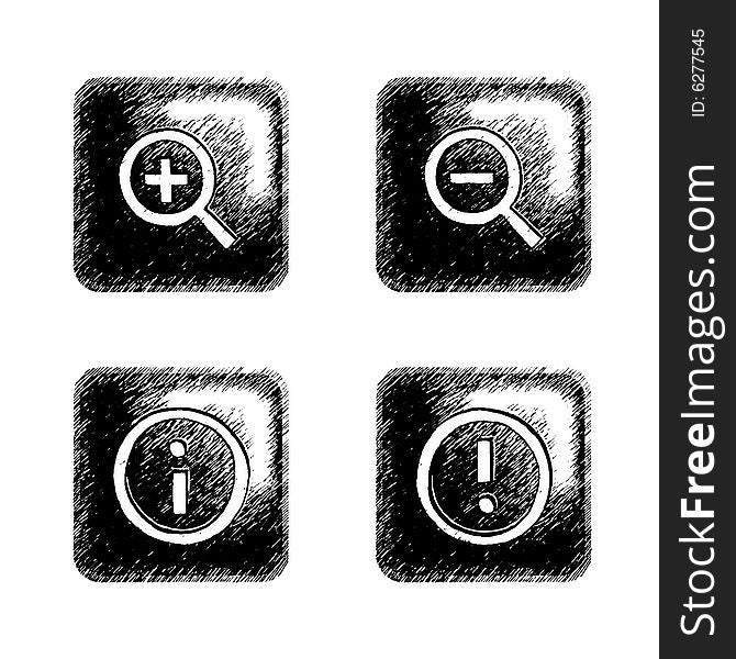 Sketchy style buttons for multimedia interface. Sketchy style buttons for multimedia interface.