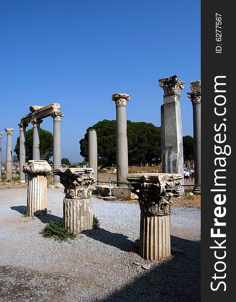 Ancient temple in city of Ephesus, Turkey. Ancient temple in city of Ephesus, Turkey