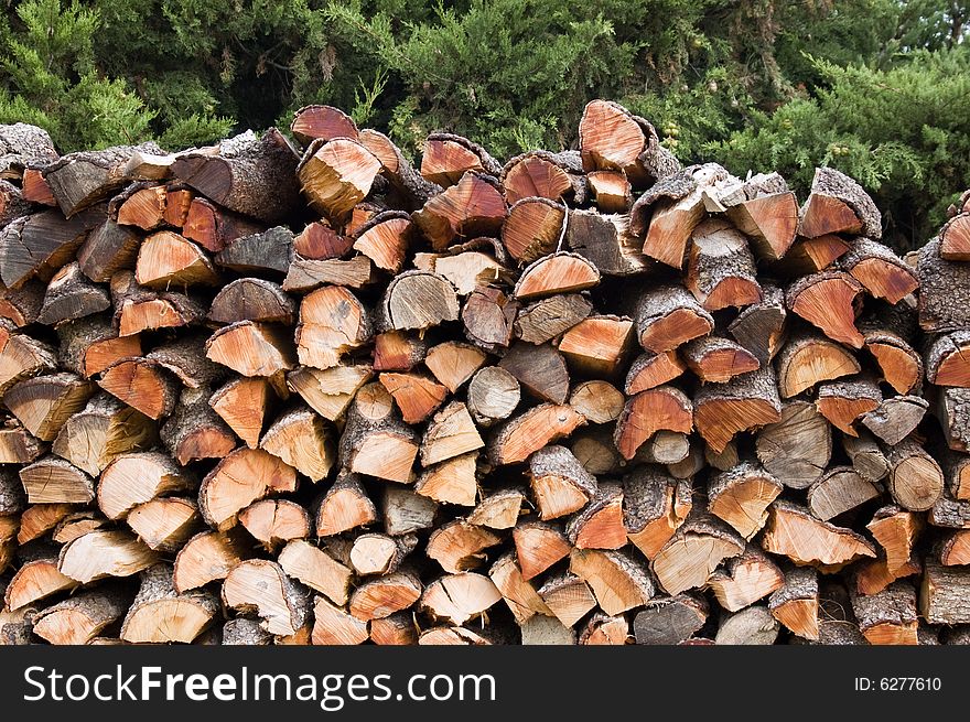 Pile of logs ready to be burnt