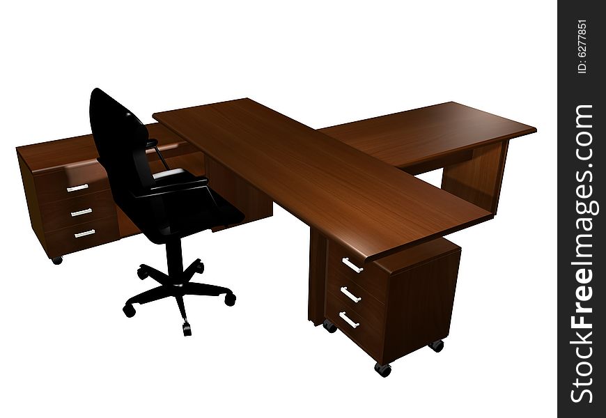 Luxury Table of the director  3D rendering