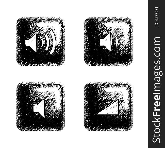 Sketchy style buttons for multimedia interface. Sketchy style buttons for multimedia interface.