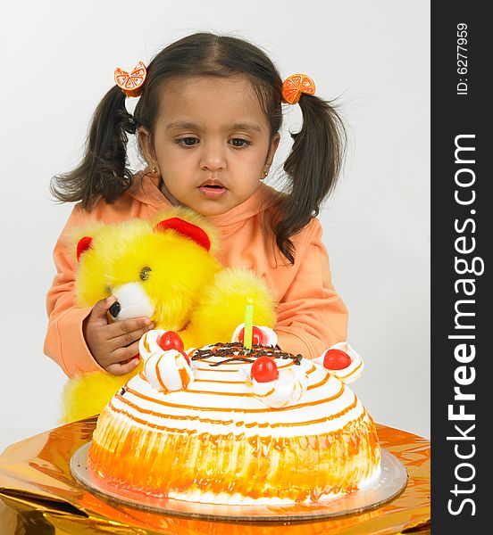 Asian girl celebrating birthday
