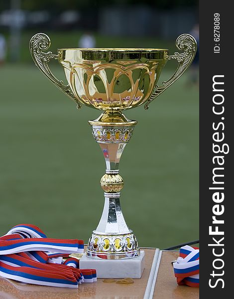 Soccer match on supercup of league.