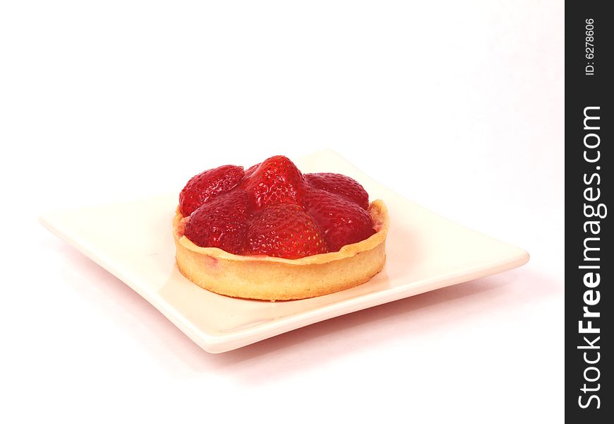 Strawberry cake on white background. Strawberry cake on white background