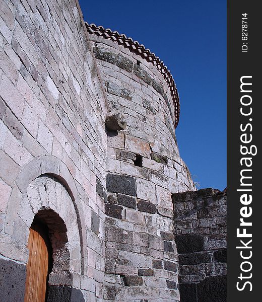 The rural church of Santa Sabina near Silanus - Sardinia (Italy). Romanesque church built between the Xth and the XIth century (during the byzantine period) and with byzantine architectural influence.