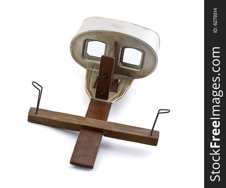 Antique Stereoscope Isolated on a White Background