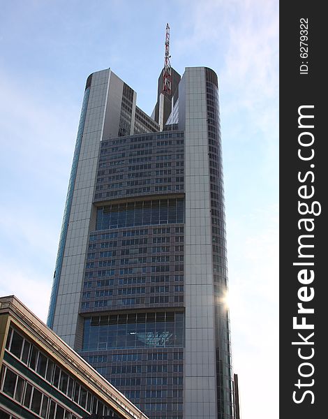 A modern building in the city of Frankfurt.