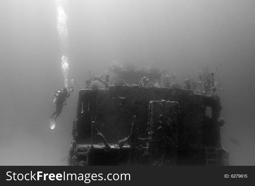 Underwater wreck of the price albert covered with coral