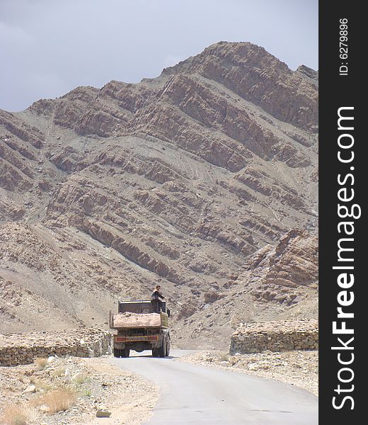 Truck driving to Hemis (Ladakh, India). Truck driving to Hemis (Ladakh, India)