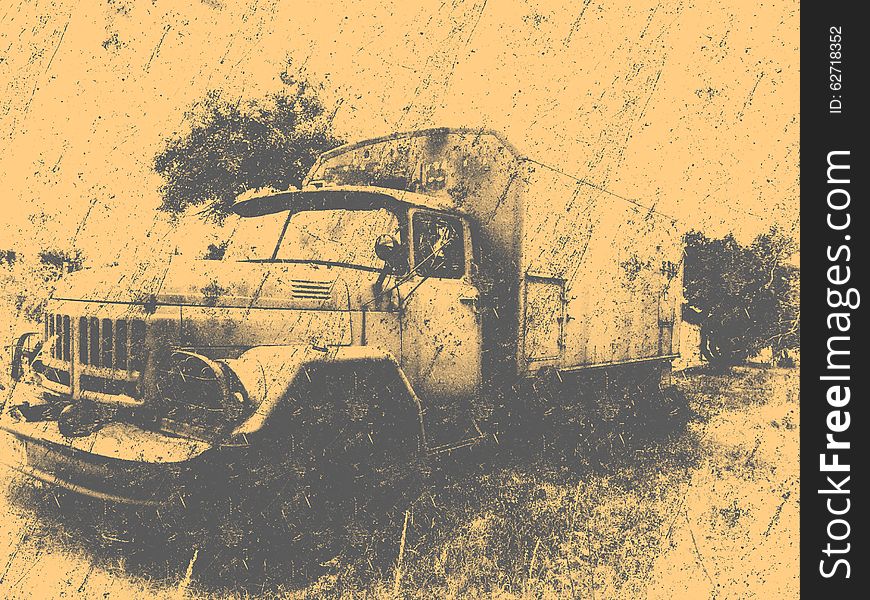 Retro overfiltered russian old military car