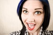 Wide Angle Portrait Of A Cute Rockabilly Girl Royalty Free Stock Images Wide Angle Portrait Of A Cute Rockabilly Girl Royalty Free Stock Images