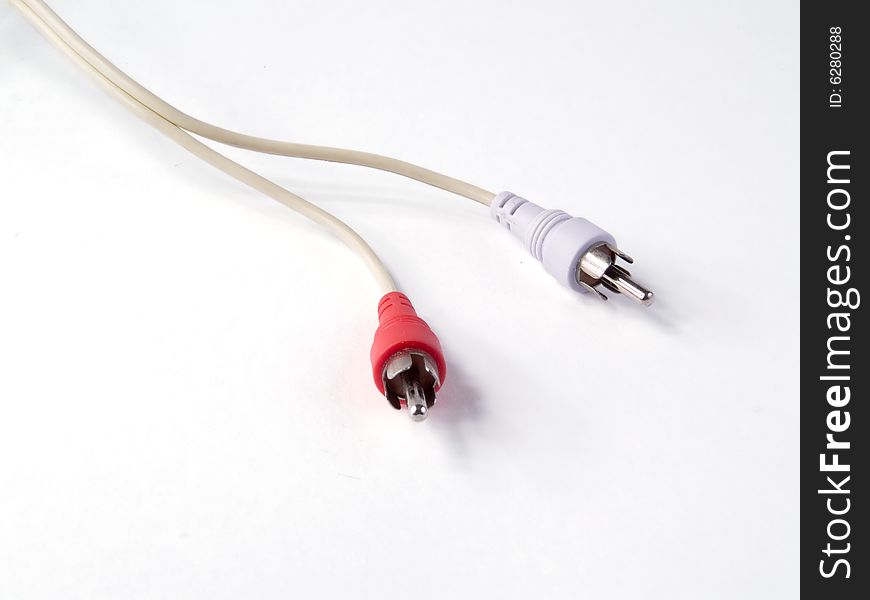 A component cable isolated on a white background. A component cable isolated on a white background.