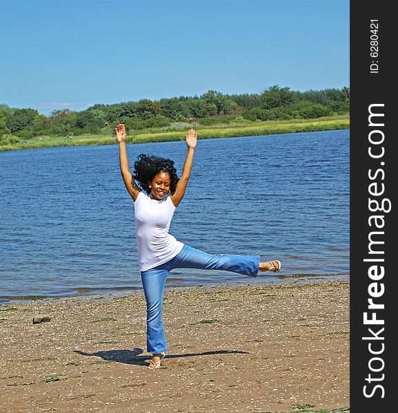 Young woman outdoors in summer. Young woman outdoors in summer