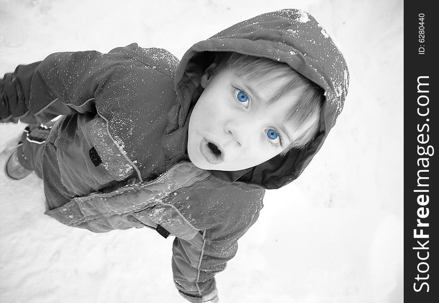 Playing outside in the snow. Playing outside in the snow
