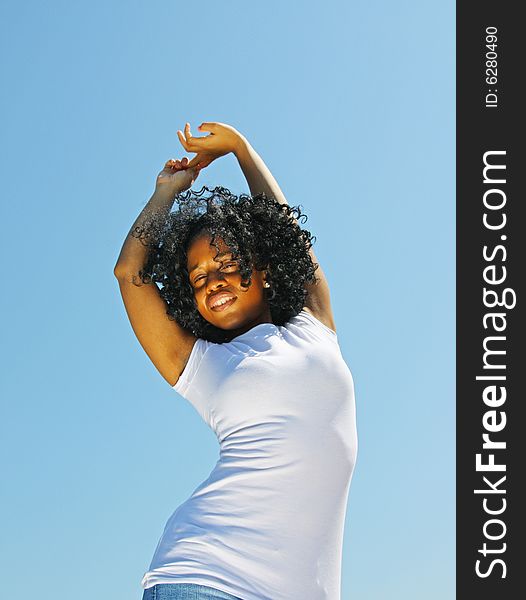 Young woman outdoors in summer. Young woman outdoors in summer