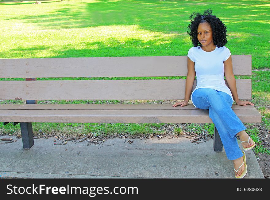 Young woman outdoors in summer. Young woman outdoors in summer