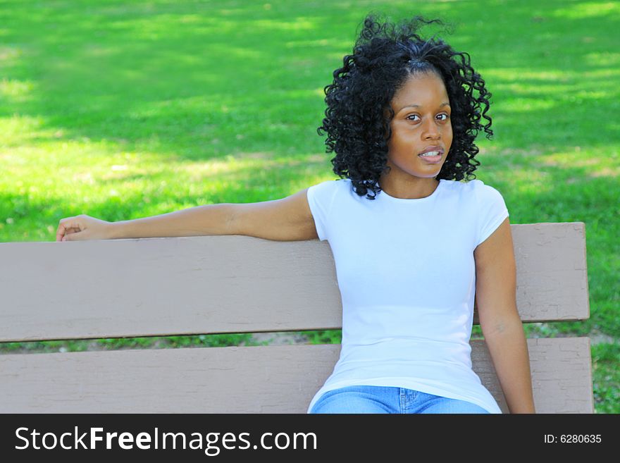 Young woman outdoors in summer. Young woman outdoors in summer