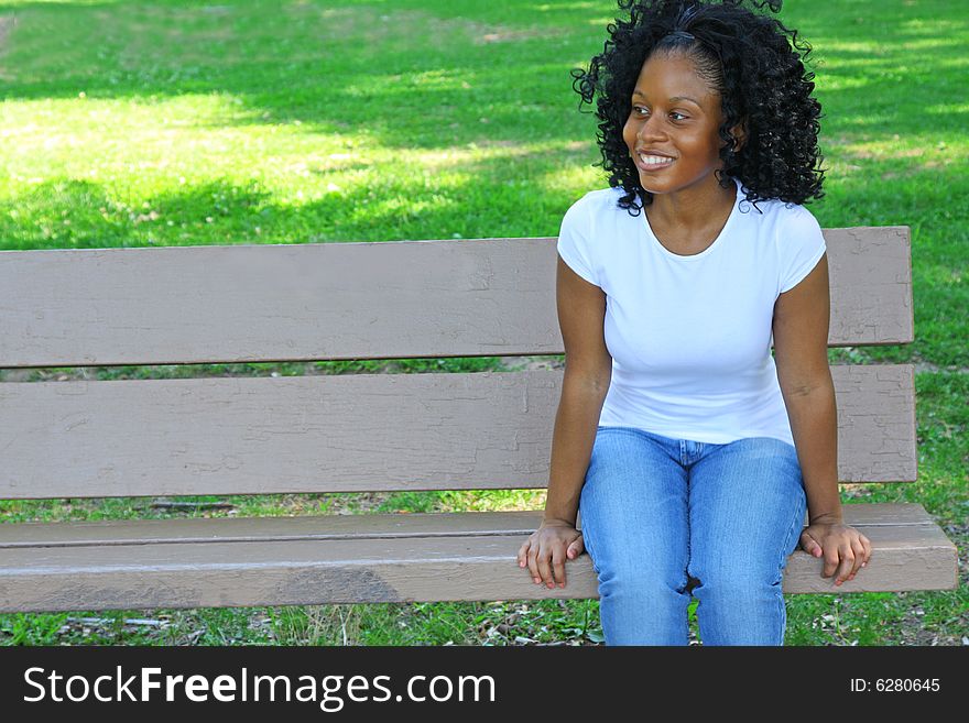 Young woman outdoors in summer. Young woman outdoors in summer