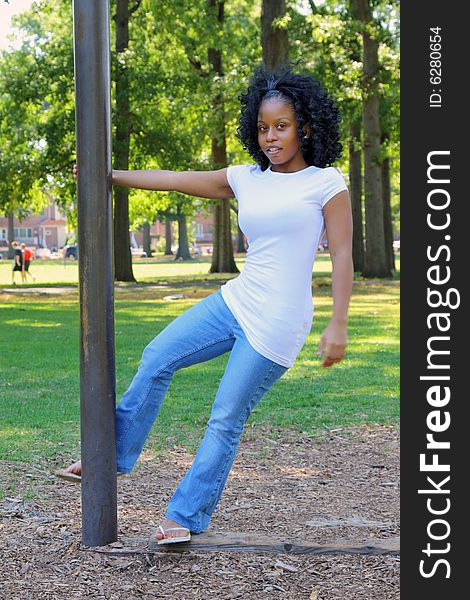 Young woman outdoors in summer. Young woman outdoors in summer