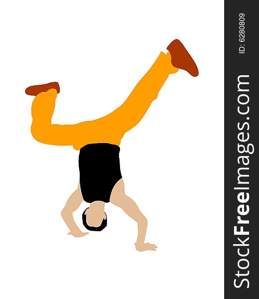 Crazy dancer on isolated background. Crazy dancer on isolated background
