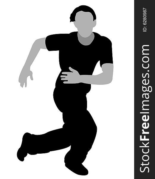 Dancing man on isolated background