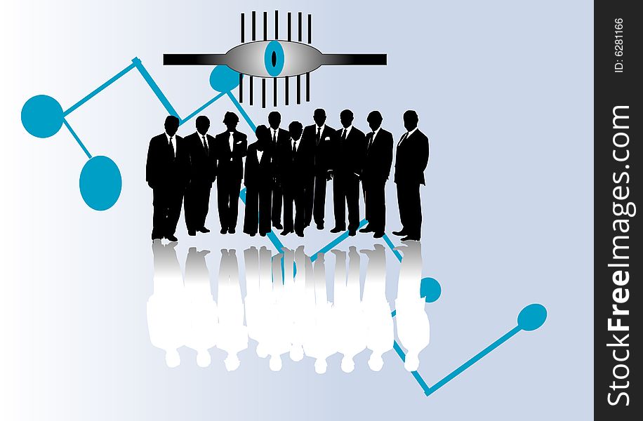 Illustration of business people black