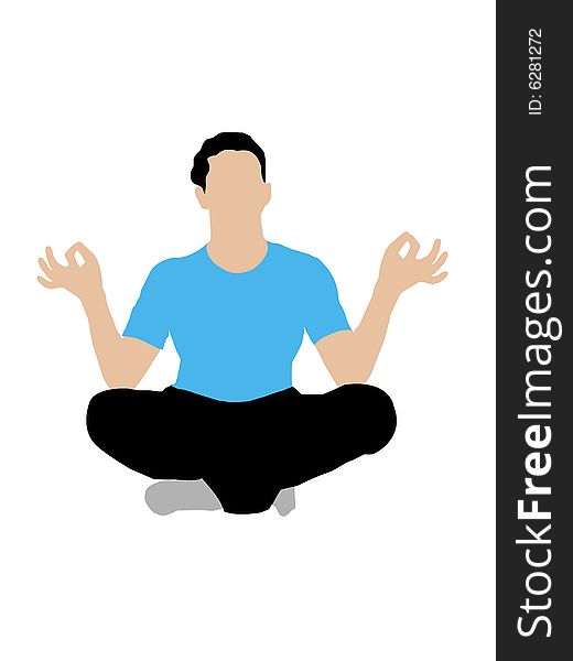 Meditating man