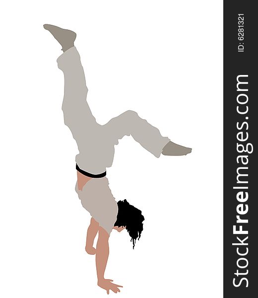 Head over heels on white background