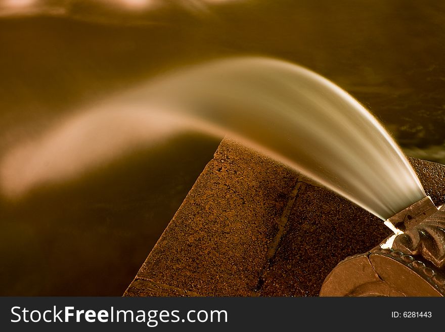 Illuminated fountain at Tverskaya Square in Moscow