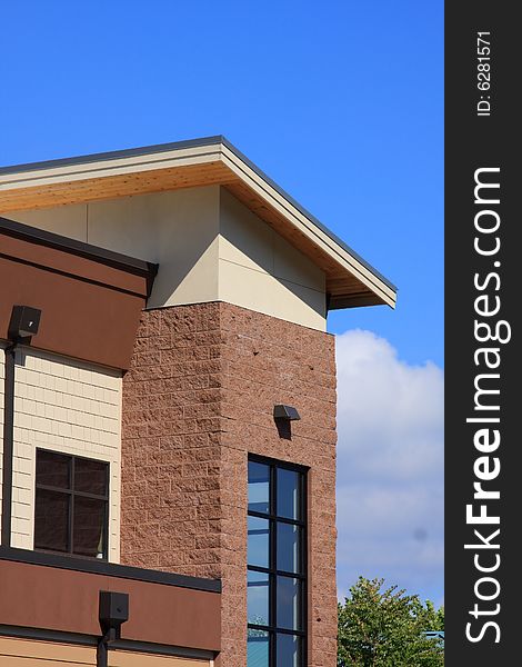 A new office building with blue sky. A new office building with blue sky.