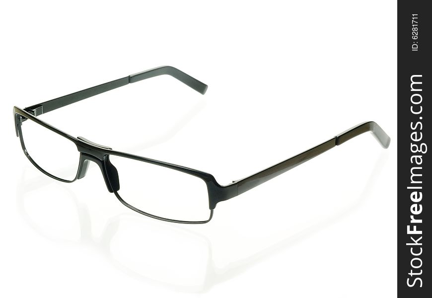 Modern eyeglasses isolated on the white background