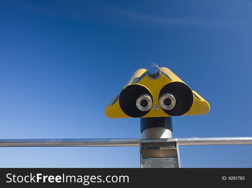 Abstract view of a binocular on a sunny day in southern france