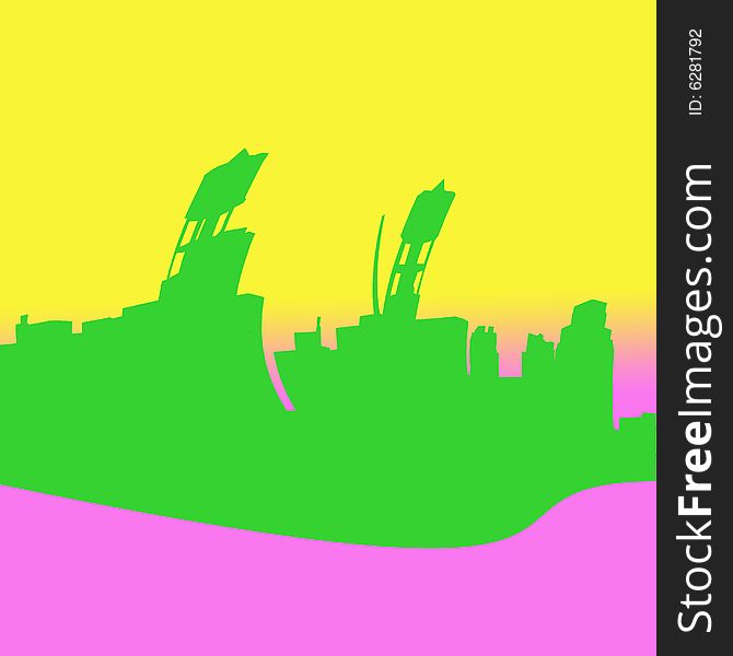 Brooklyn panorama background in reggae colors. Brooklyn panorama background in reggae colors