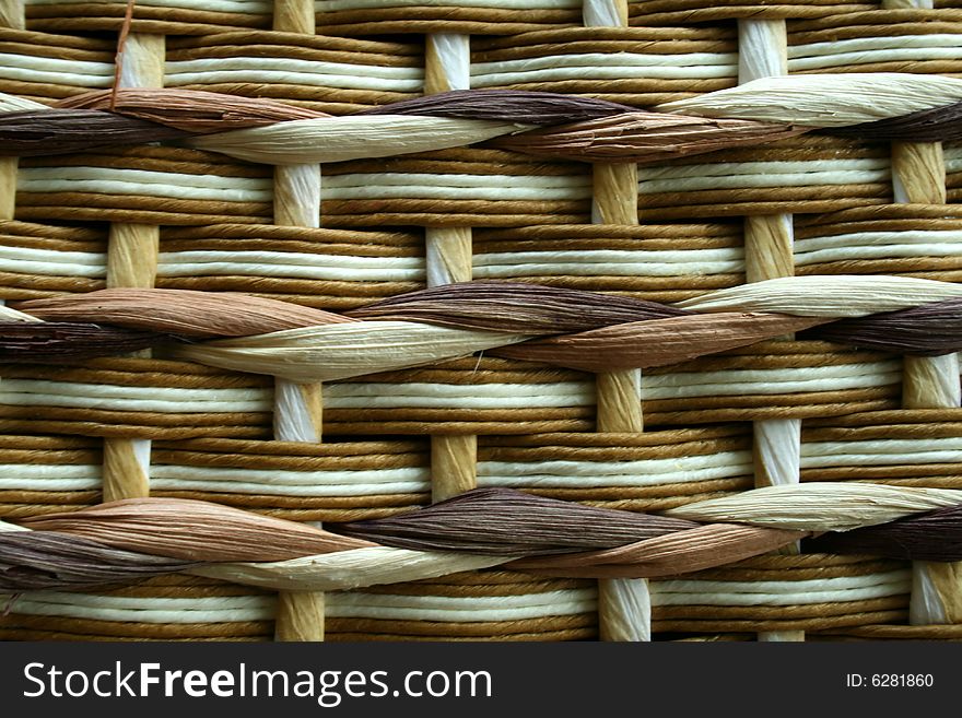 background braided from wooden wickers closeup