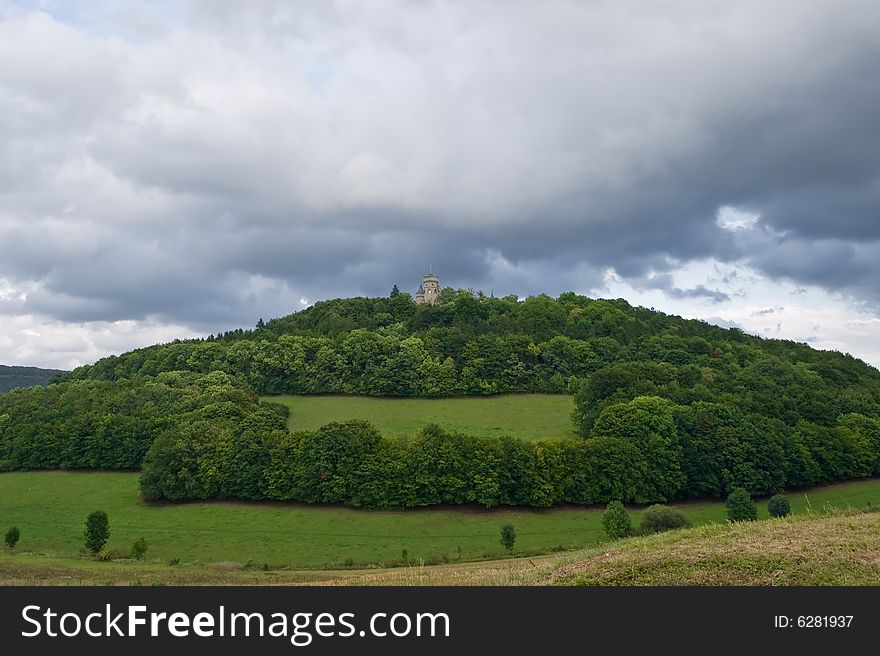 Medieval fortress on the hill in Germany. Medieval fortress on the hill in Germany