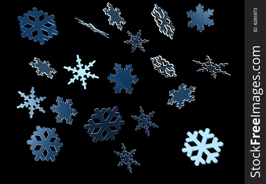Cold Crystal Gradient Snowflakes