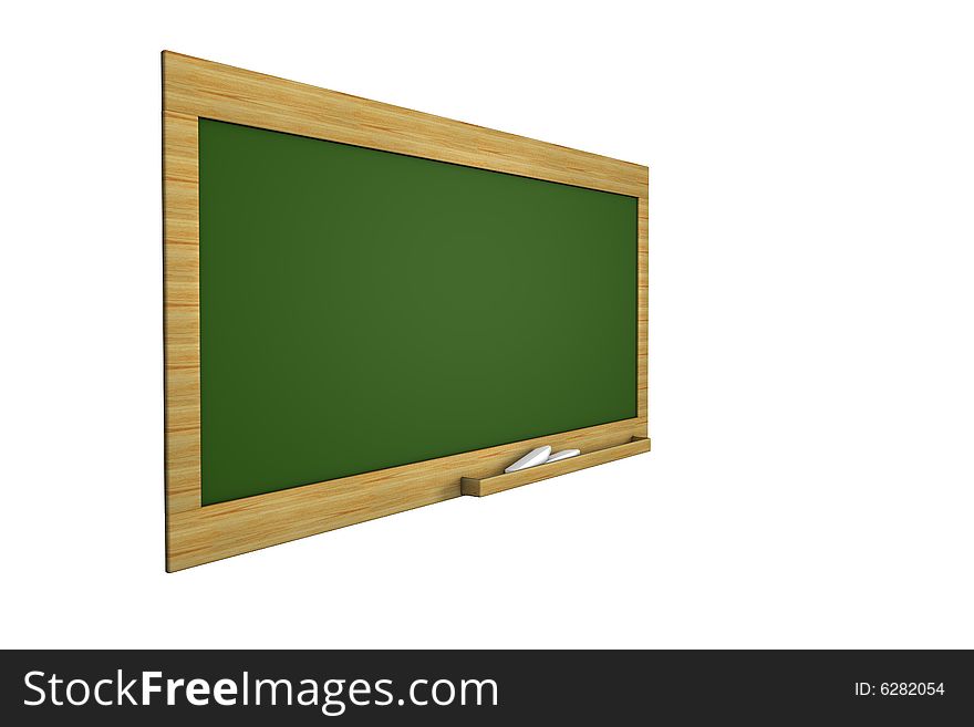 Blank Green Chalkboard Isolated on a White Background