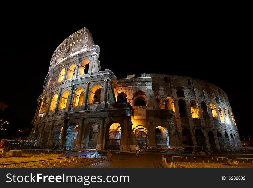 The Colosseum at night