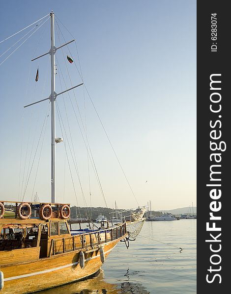 Sail boat on gorgeous sunset