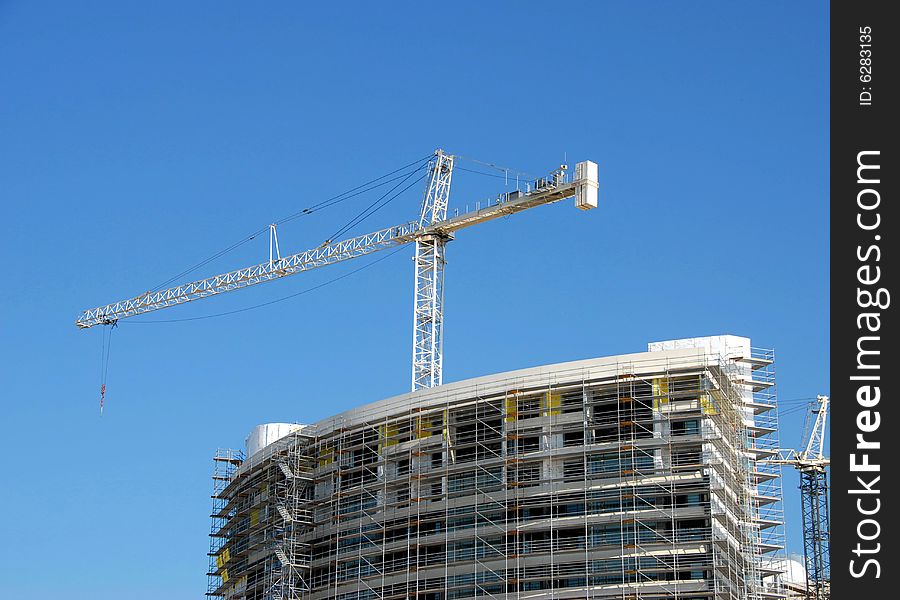 Photographed crane at construction site in Orlando Florida. Photographed crane at construction site in Orlando Florida