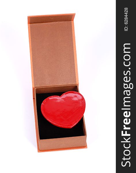 Red heart in a gift box